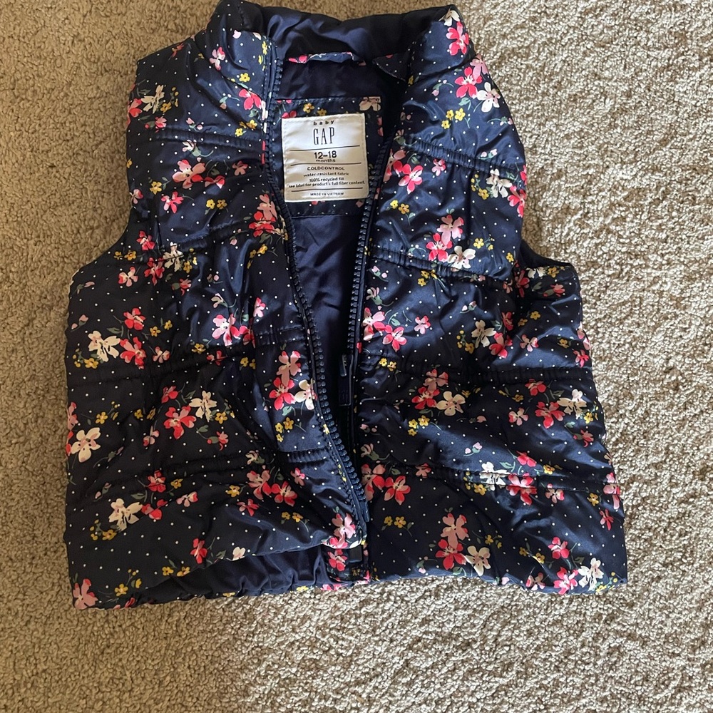 GAP Kids Navy Floral Vest